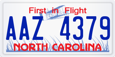 NC license plate AAZ4379