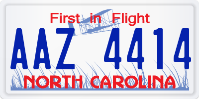 NC license plate AAZ4414