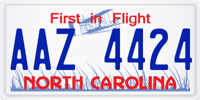 NC license plate AAZ4424