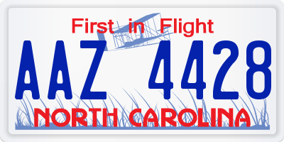 NC license plate AAZ4428
