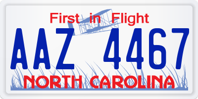 NC license plate AAZ4467