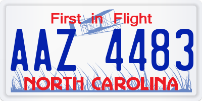 NC license plate AAZ4483