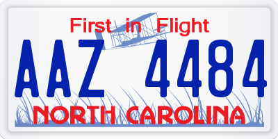 NC license plate AAZ4484