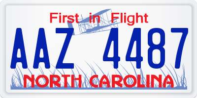 NC license plate AAZ4487