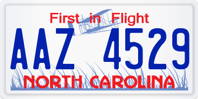 NC license plate AAZ4529