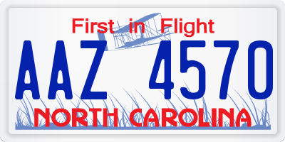NC license plate AAZ4570