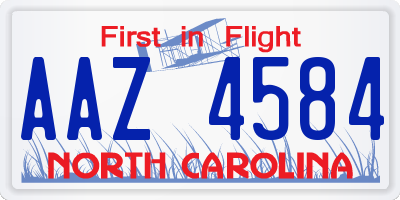 NC license plate AAZ4584