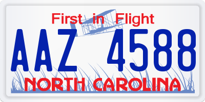 NC license plate AAZ4588