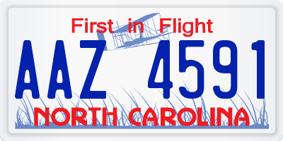 NC license plate AAZ4591