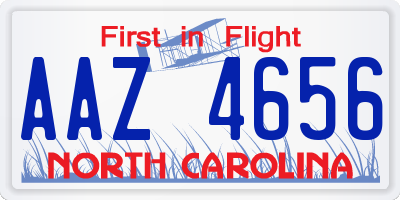 NC license plate AAZ4656