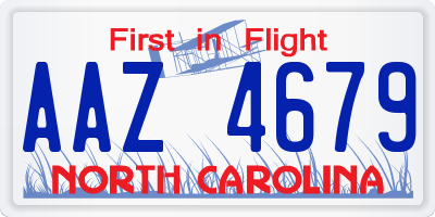 NC license plate AAZ4679