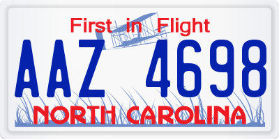 NC license plate AAZ4698