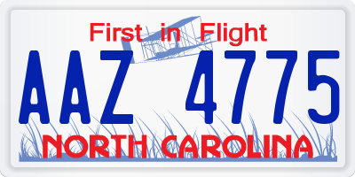 NC license plate AAZ4775