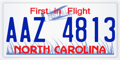 NC license plate AAZ4813