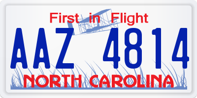 NC license plate AAZ4814