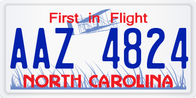 NC license plate AAZ4824