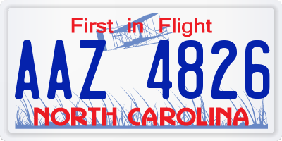 NC license plate AAZ4826