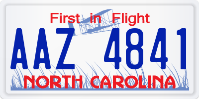 NC license plate AAZ4841