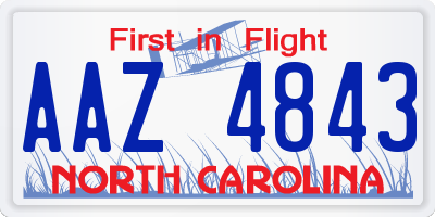 NC license plate AAZ4843