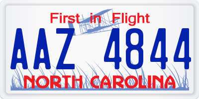 NC license plate AAZ4844