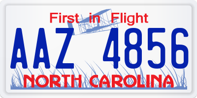 NC license plate AAZ4856