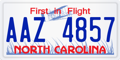 NC license plate AAZ4857