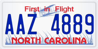 NC license plate AAZ4889
