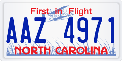 NC license plate AAZ4971