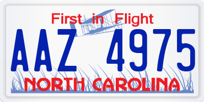 NC license plate AAZ4975