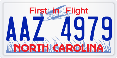 NC license plate AAZ4979