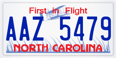 NC license plate AAZ5479