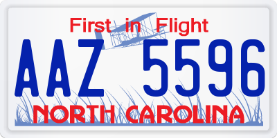 NC license plate AAZ5596