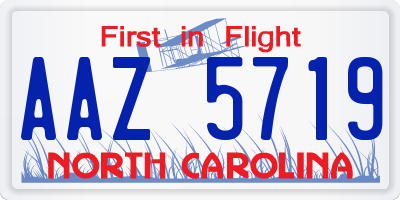 NC license plate AAZ5719