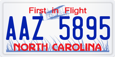 NC license plate AAZ5895