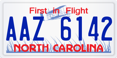 NC license plate AAZ6142