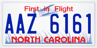 NC license plate AAZ6161