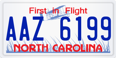 NC license plate AAZ6199