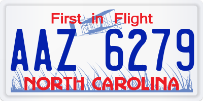 NC license plate AAZ6279