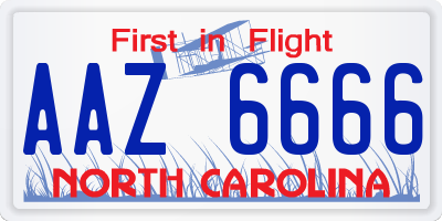 NC license plate AAZ6666