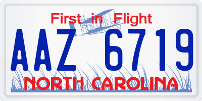 NC license plate AAZ6719