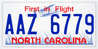 NC license plate AAZ6779