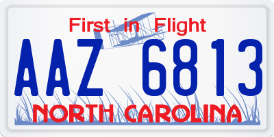 NC license plate AAZ6813