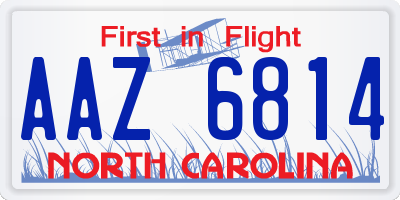 NC license plate AAZ6814