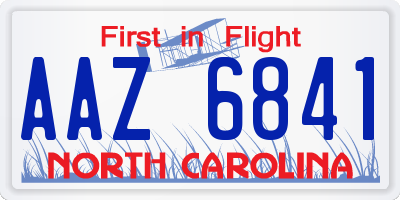 NC license plate AAZ6841