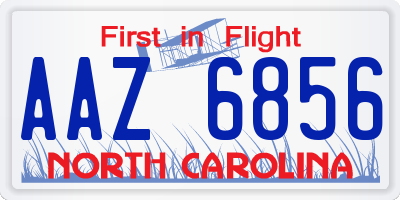 NC license plate AAZ6856