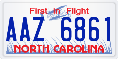 NC license plate AAZ6861