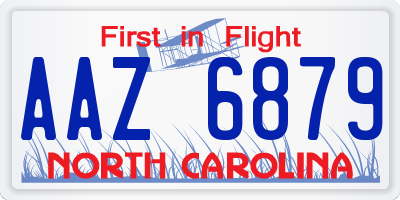 NC license plate AAZ6879