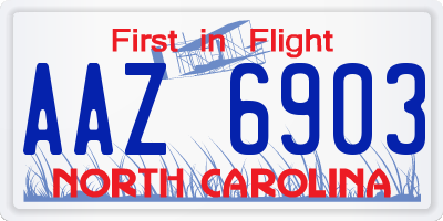 NC license plate AAZ6903