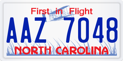 NC license plate AAZ7048