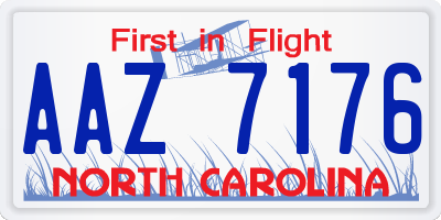 NC license plate AAZ7176
